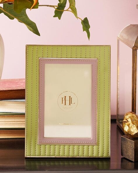 Pure Home And Living Stitched Faux Leather Photo Frame