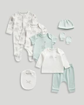 mothercare Unisex Printed Cotton 8-Piece Outfit Set-picture-36