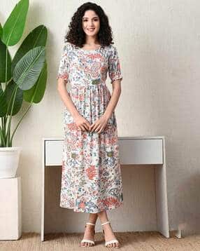 ichaa Women Floral Print Fit & Flare Dress-picture-17