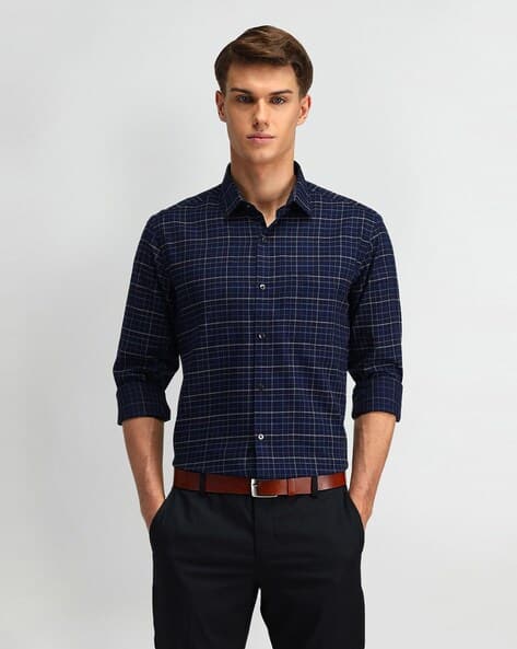 ARROW Men Checks Slim Fit Cotton Shirt