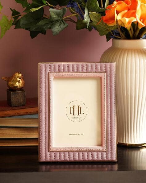 Pure Home And Living Stitched Faux Leather Photo Frame