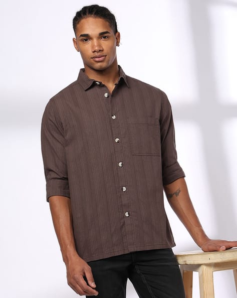 Buy DNMX FOR TRENDS SELECT Men Self-Striped Relaxed Fit Shirt