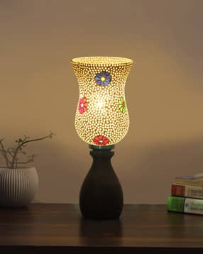 Glass Table Lamp with Natural Wooden Base-image-3