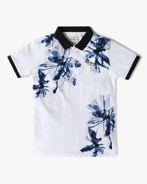 pepe jeans Boys Floral Print Regular Fit Polo T-Shirt-picture-42