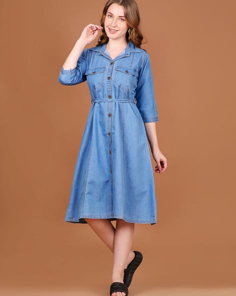 Buy Blue Dresses for Women by NIGHTSPREE Online