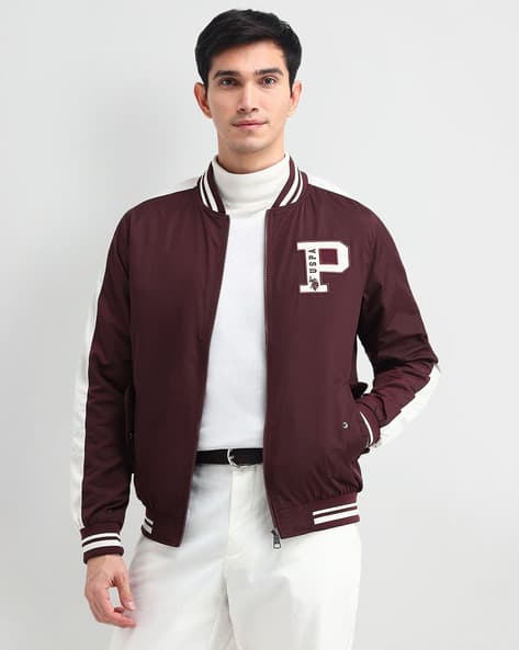 U.S. Polo Assn. Men Colourblock Regular Fit Bomber Jacket