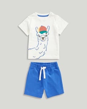 Boys Everley Lama Print T-Shirt & Shorts Set-image-10