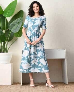 ichaa Women Floral Print Fit & Flare Dress-picture-40