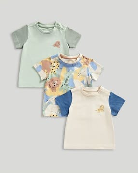 mothercare Boys Pack of 3 Junglemania Print Relaxed Fit Round-Neck T-Shirts-picture-20