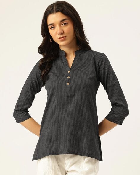 Molcha by Babita Singh Women Regular Fit Kurta with Mandarin Collar