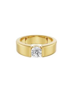 emori Men Yellow Gold Lab Grown Diamond-Studded Band Ring-picture-28