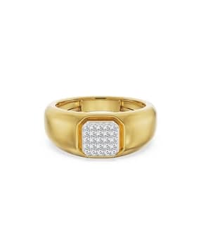 emori Men Yellow Gold Eric Clustered Lab Grown Diamond-Studded Band Ring-picture-14