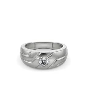 Men White Gold Tuscan Lab Grown Diamond Band Ring-image-40