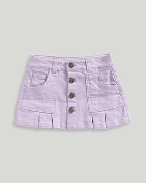 mothercare Girls Pleated A-Line Denim Skirt-picture-40