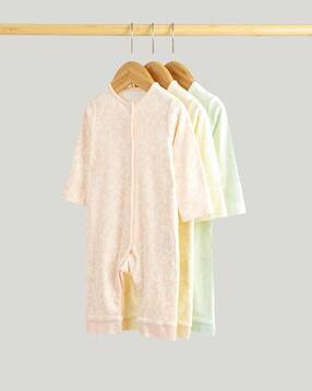 mothercare Girls Pack of 3 Floral Print Sleepsuits-picture-10