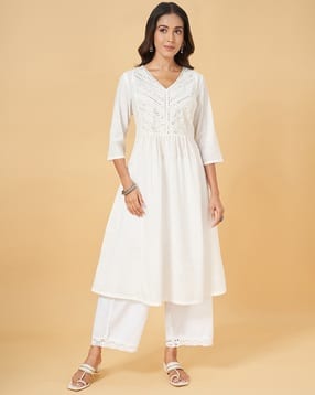 rangmanch by pantaloons Women Embroidered A-Line Kurta-picture-27