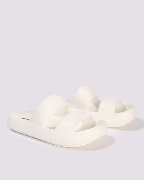 Women Dual-Strap Slip-On Slides