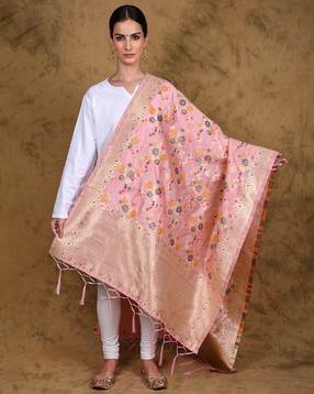 exotic india Women Banarasi Floral Dupatta-picture-11