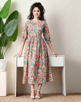 ichaa Women Printed Fit & Flare Dress-picture-18