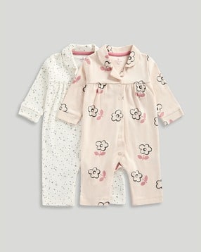 mothercare Girls Pack of 2 Floral Print Sleepsuits-picture-14