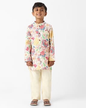 Boys Printed Kurta Pyjama Set