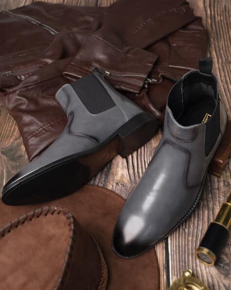 Buy Ash Grey Boots for Men by LOUIS STITCH Online