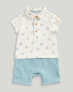 mothercare Boys Printed Cotton Rompers-picture-36