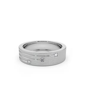 men white gold tri lab grown diamond band ring