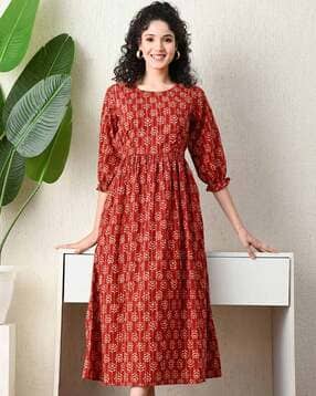 ichaa Women Printed Fit & Flare Dress-picture-52