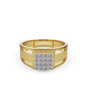 emori Men Yellow Gold Timothee Lab Grown Diamond-Studded Band Ring-picture-22