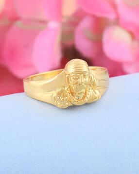 memoir Men Gold-Plated Lord Sai Baba Cocktail Ring-picture-13