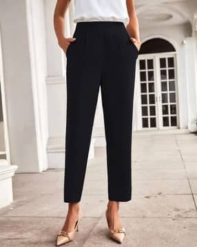 Women Relaxed Fit Trousers with Elasticated Waist
