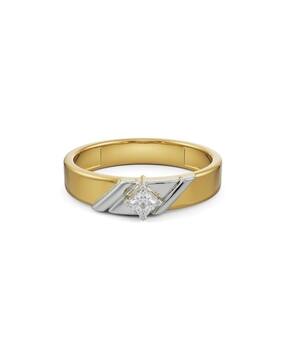 emori Men Yellow Gold Jezze Lab Grown Diamond-Studded Band Ring-picture-13