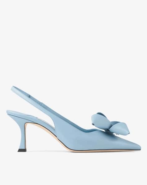 Buy Jimmy Choo Staz Sling 70 Leather Pumps Blue Color Women