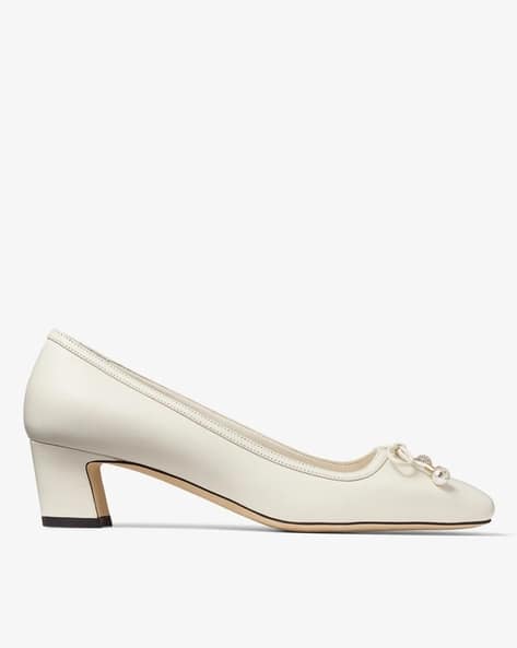 Buy Jimmy Choo Elme 45 Chunky-Heeled Shoes | White Color Women
