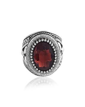 memoir Men Oxidised Brass Cocktail Ring-picture-20