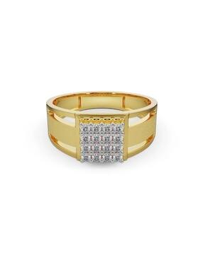 emori Men Yellow Gold Timothee Lab Grown Diamond-Studded Band Ring-picture-33