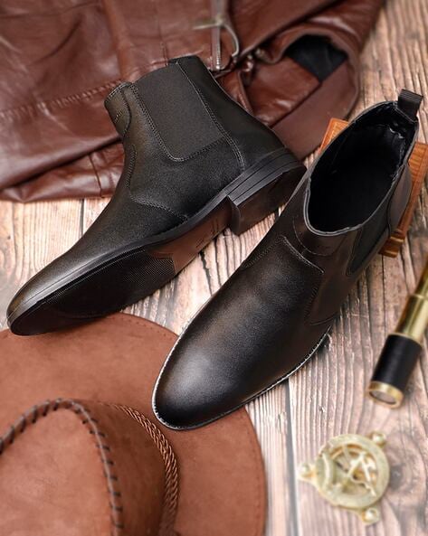 Buy Jet Black Boots for Men by LOUIS STITCH Online