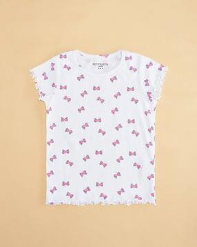 pantaloons junior Girl Micro Print Round-Neck T-Shirt-picture-46