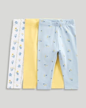 mothercare Girls Pack of 3 Floral Print Leggings-picture-34