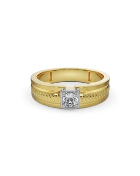 emori Men Yellow Gold Liam Lab Grown Diamond-Studded Band Ring-picture-20