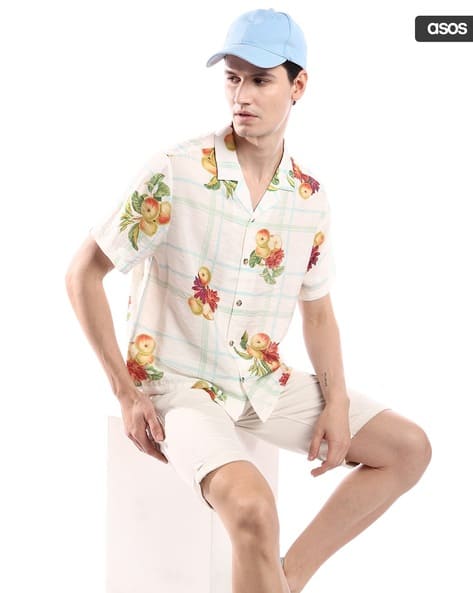 ASOS DESIGN Fruit Print Boxy Relaxed Fit Shirt