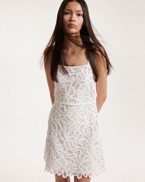 Buy H&M Women Slim Fit Crochet-Look S... Online | Ajio.com