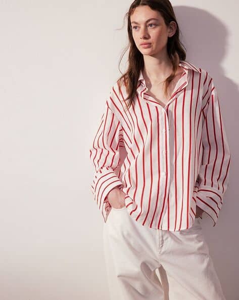 Women Striped Linen Blend Shirt