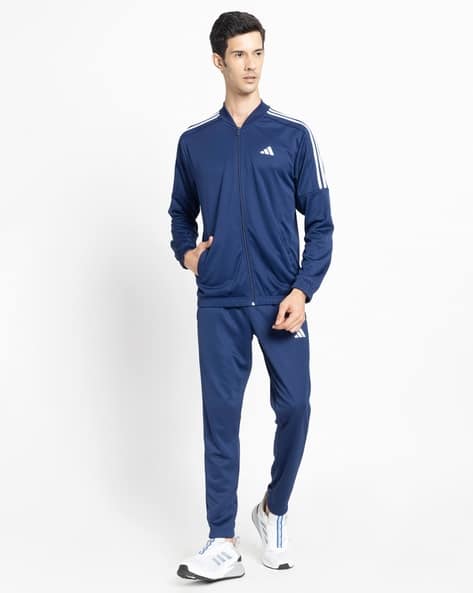 Men Logo Print Regular Fit Lifestyle Jacket Track Pants Set