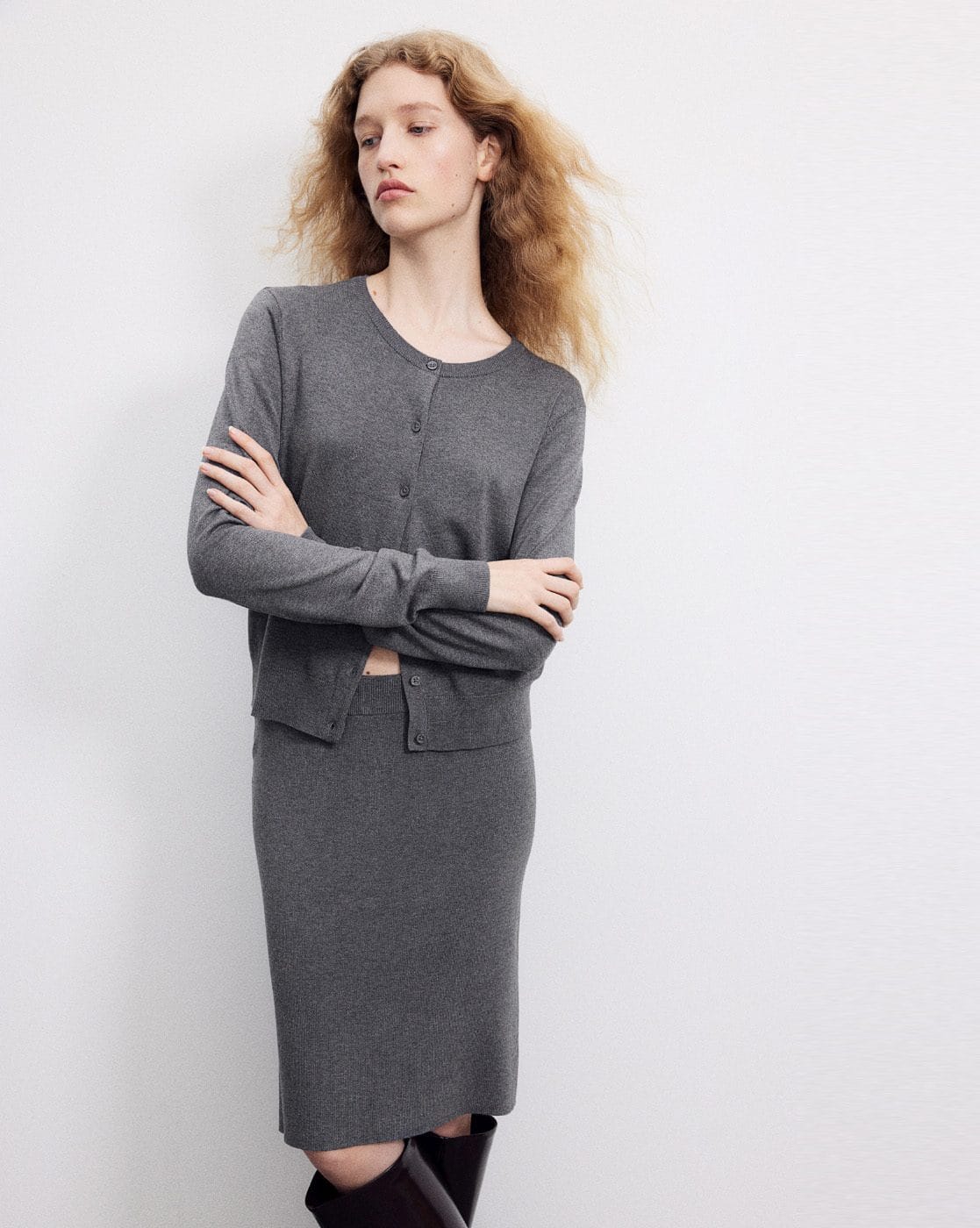 最終価格 HeRIN.CYE Jersey cardigan dress HeRIN.CYE（ヘリンドット