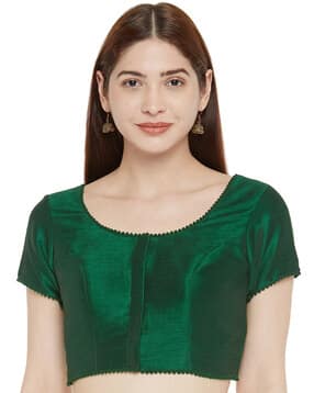 Women Front-Open Blouse with Short Sleeves-image-20