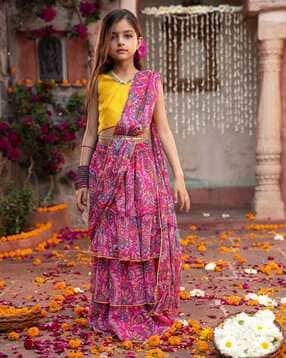 pspeaches Girls Paisley Print 3-Piece Lehenga Choli & Dupatta Set-picture-22