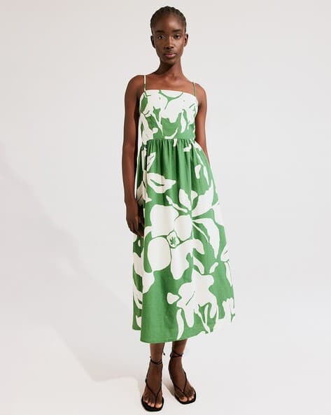 knee length dresses for ladies Lime Green One Shoulder Midi Dress  Gabi Swimwear