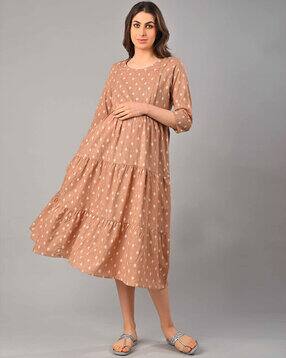 negen Women Floral Print Fit & Flare Dress-picture-9